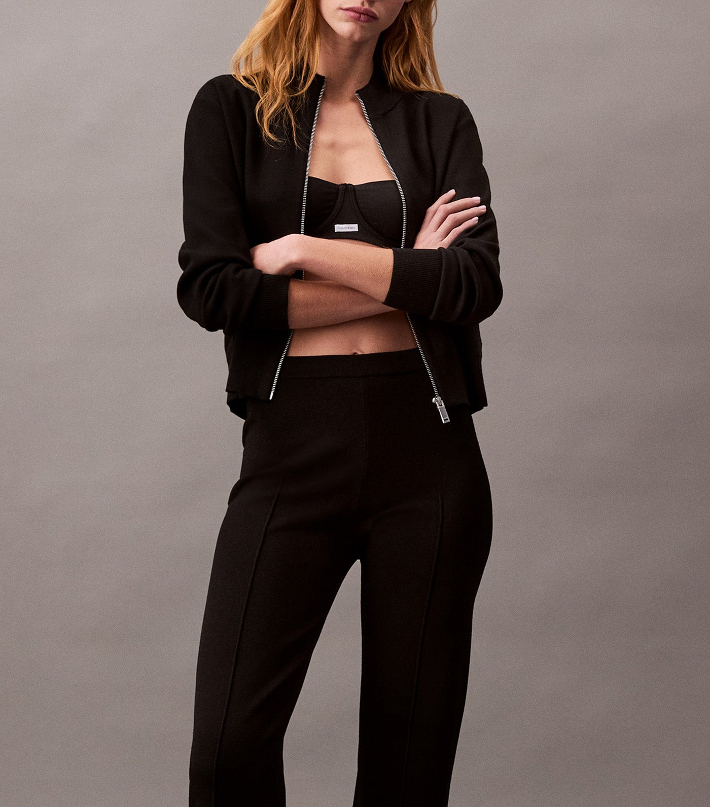 Stretch Viscose Trousers Black