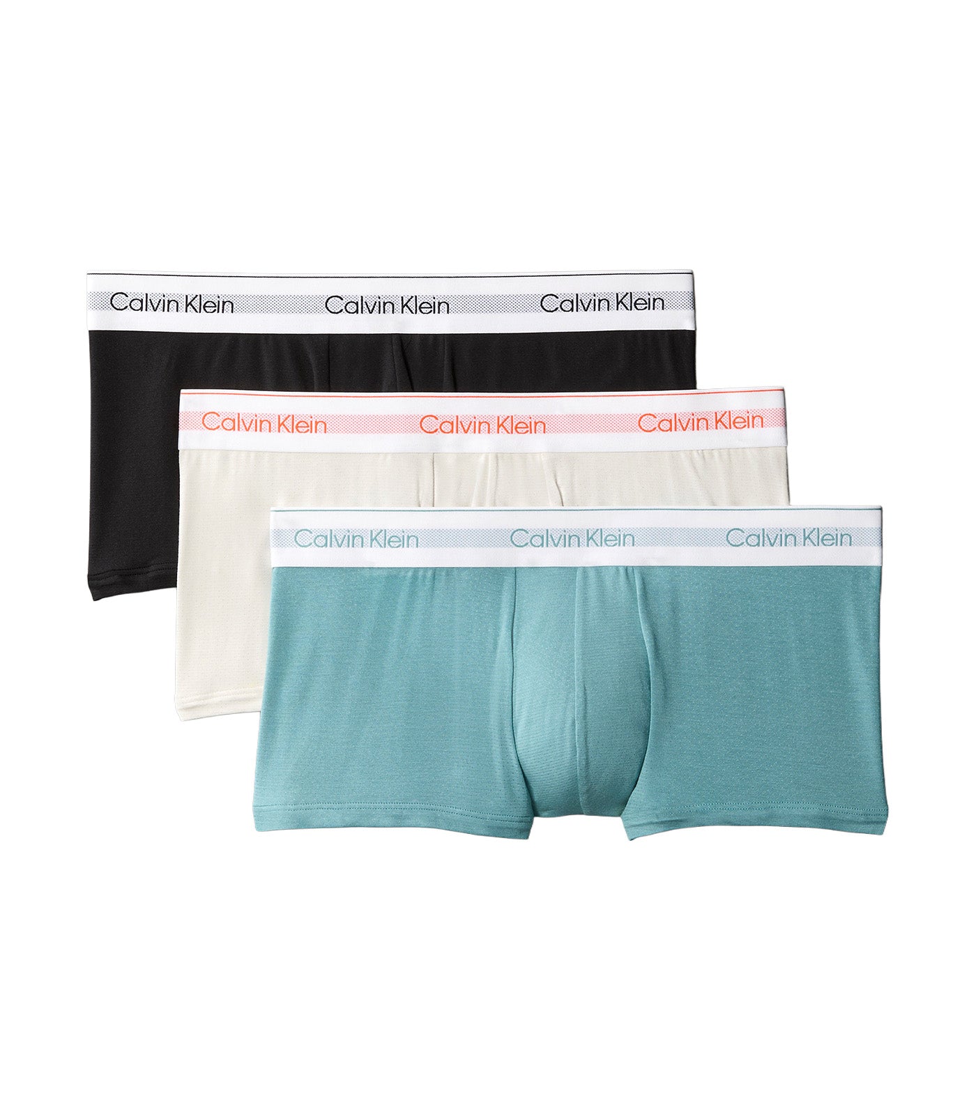 3 Pack Icon Cotton Air Low Rise Trunks Black/Chalk W/Orange Glow Logo/Zoni Beach