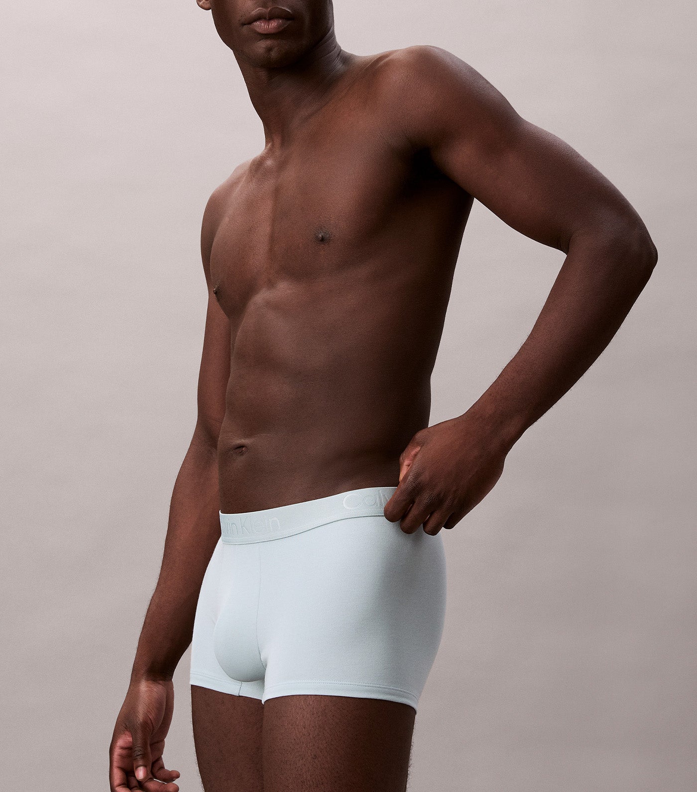 CK Black Cotton Trunks Gentle Aqua