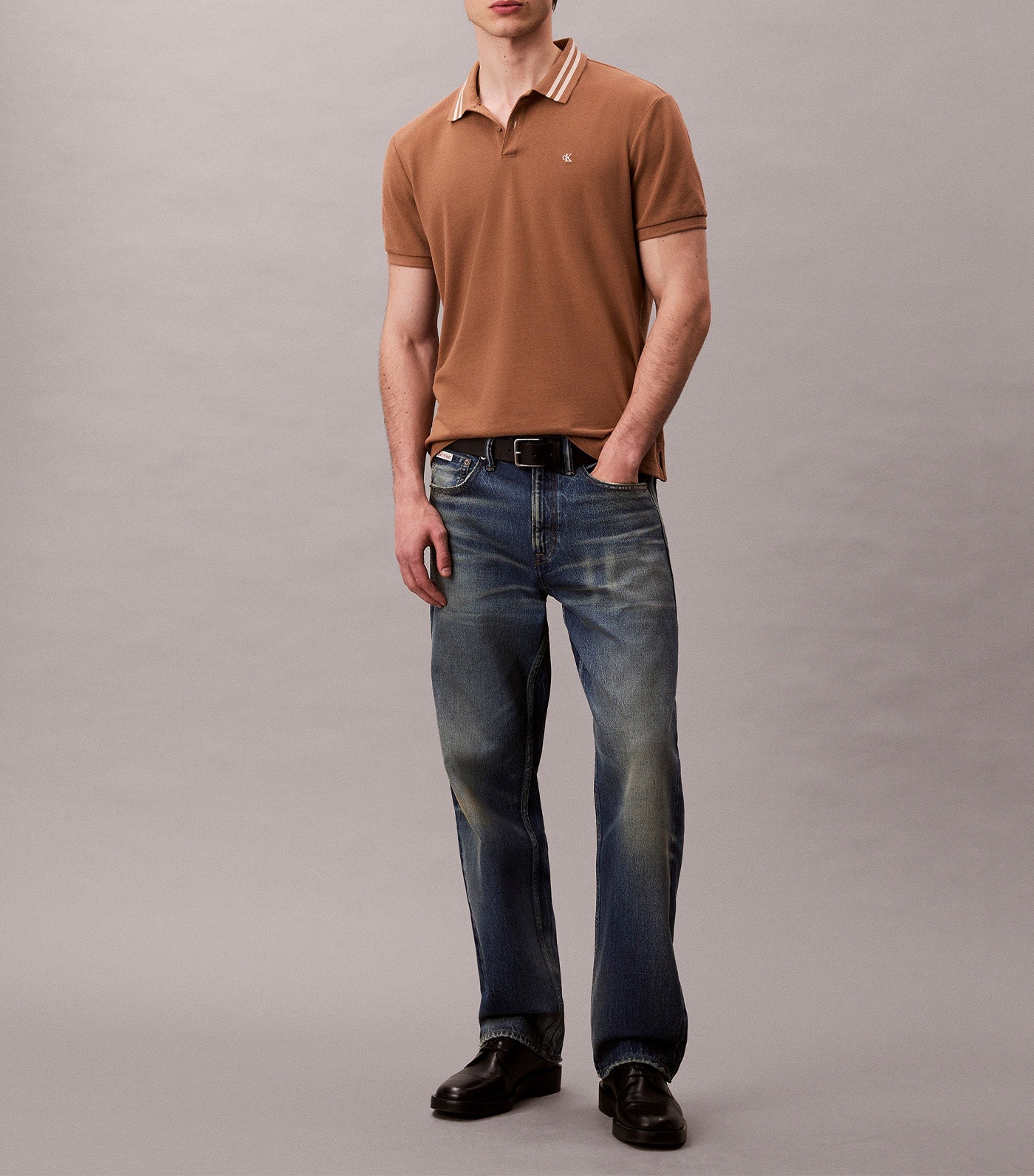 Monogram Pique Tipped Classic Polo Shirt