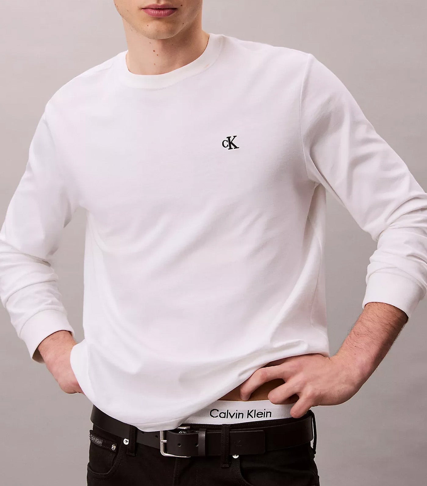 Long Sleeve Easy Monogram T-Shirt Bright White