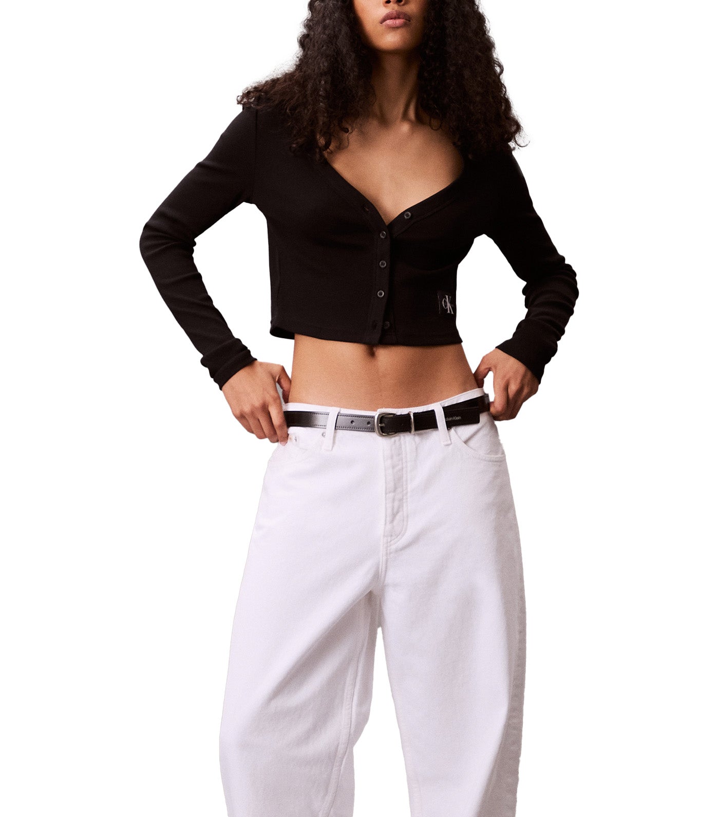 Cropped Ribbed Cotton Cardigan