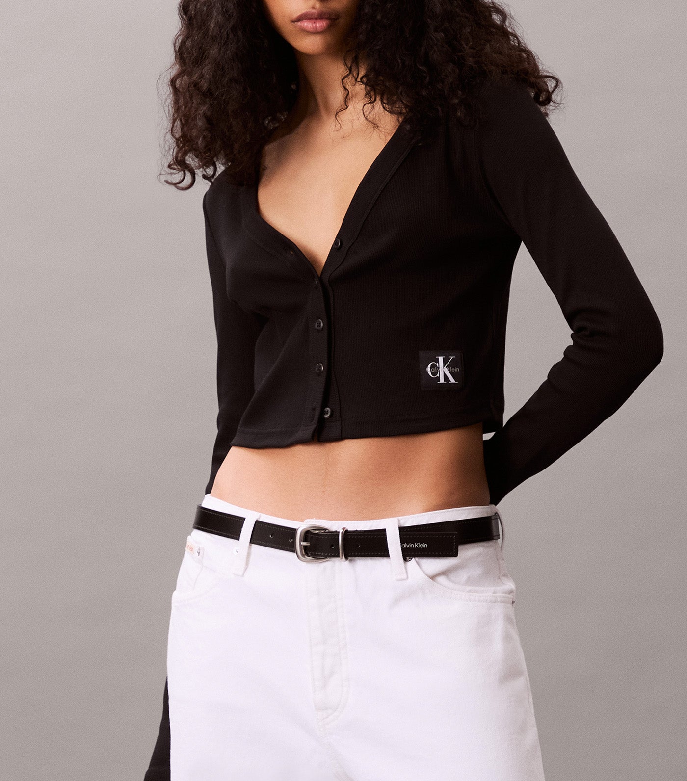 Cropped Ribbed Cotton Cardigan