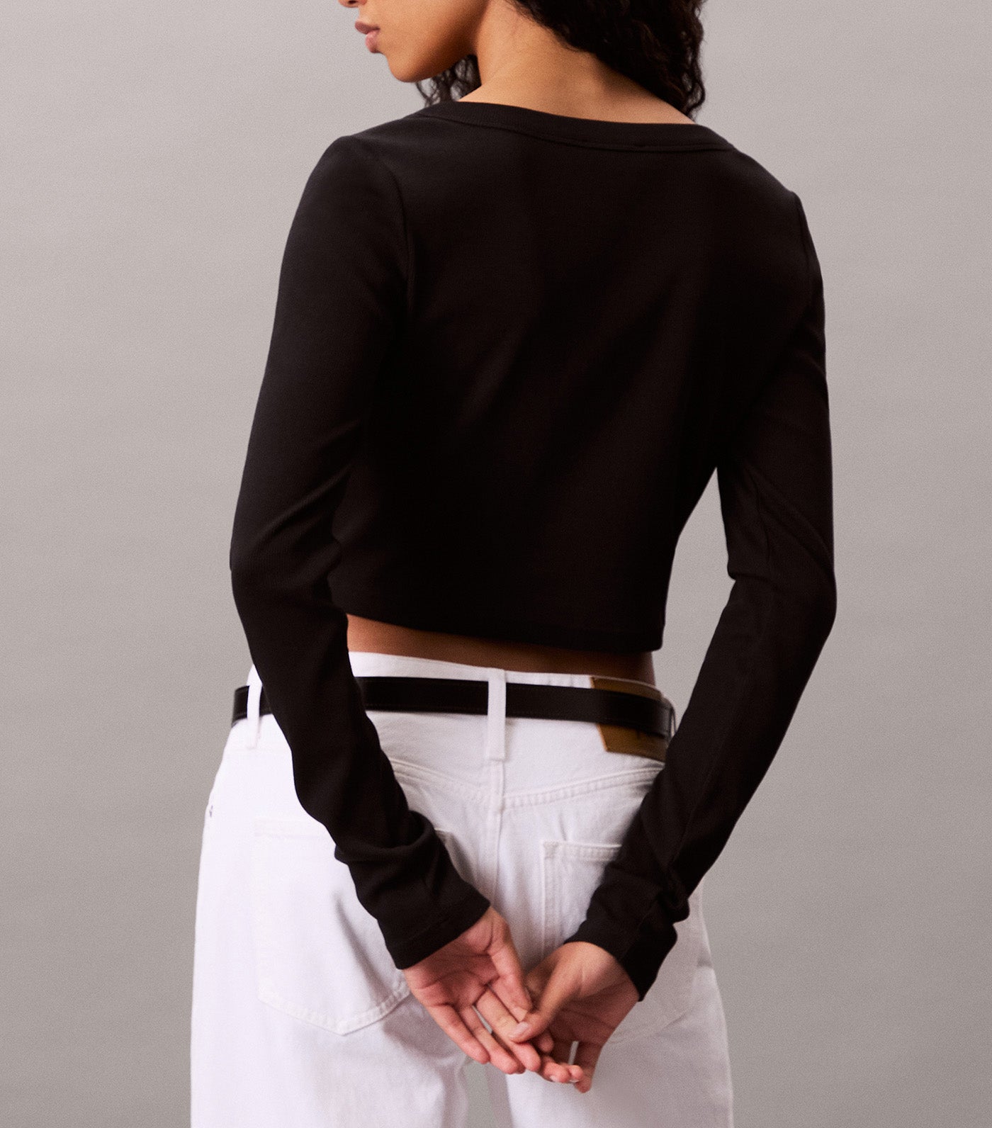 Cropped Ribbed Cotton Cardigan