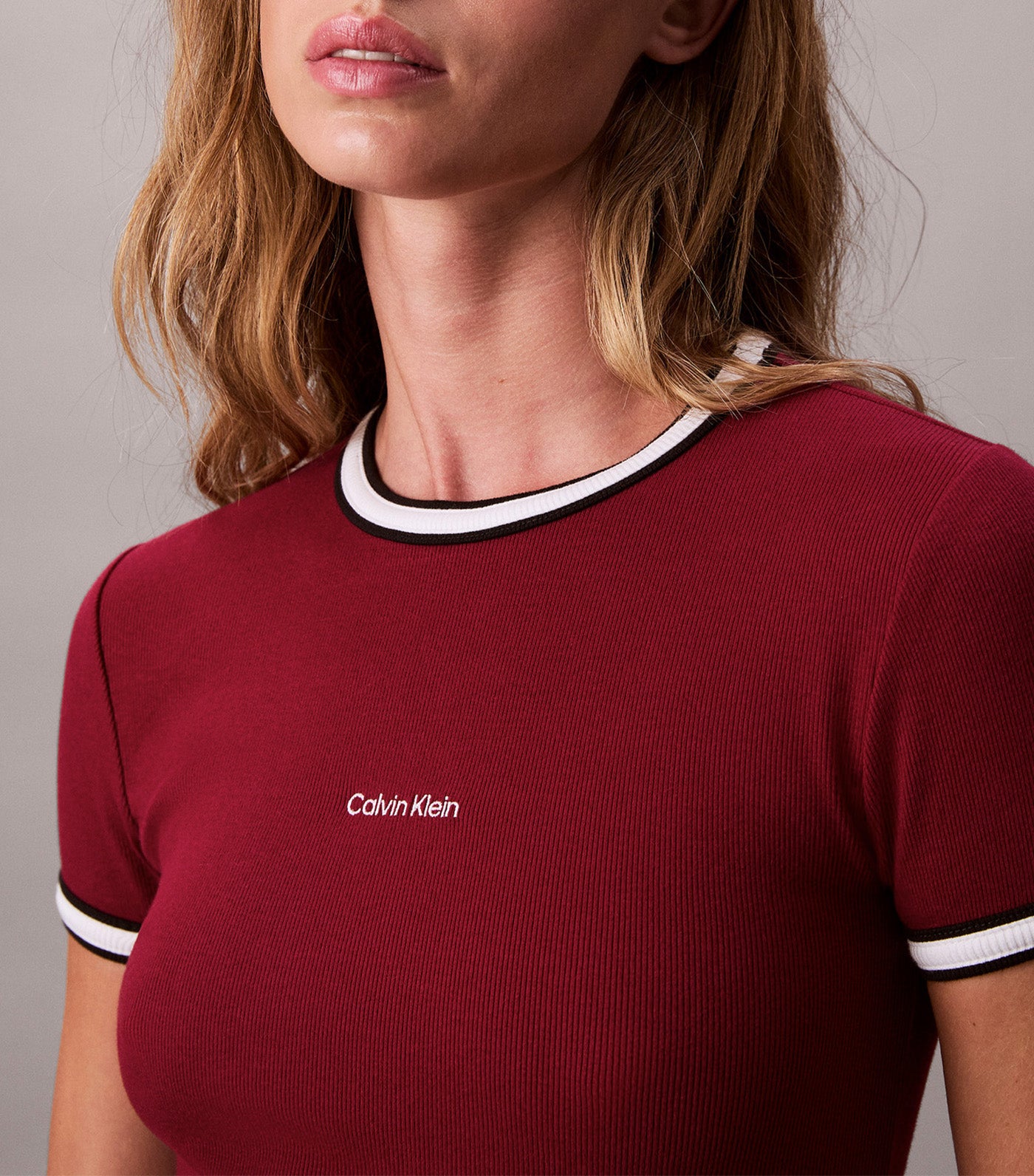 Sporty Slim Ribbed T-Shirt Dress Magenta Jewel