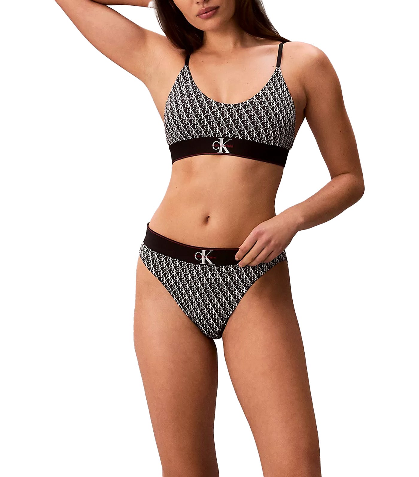 Graphic Monogram Microfiber Stretch High Waist Bikini