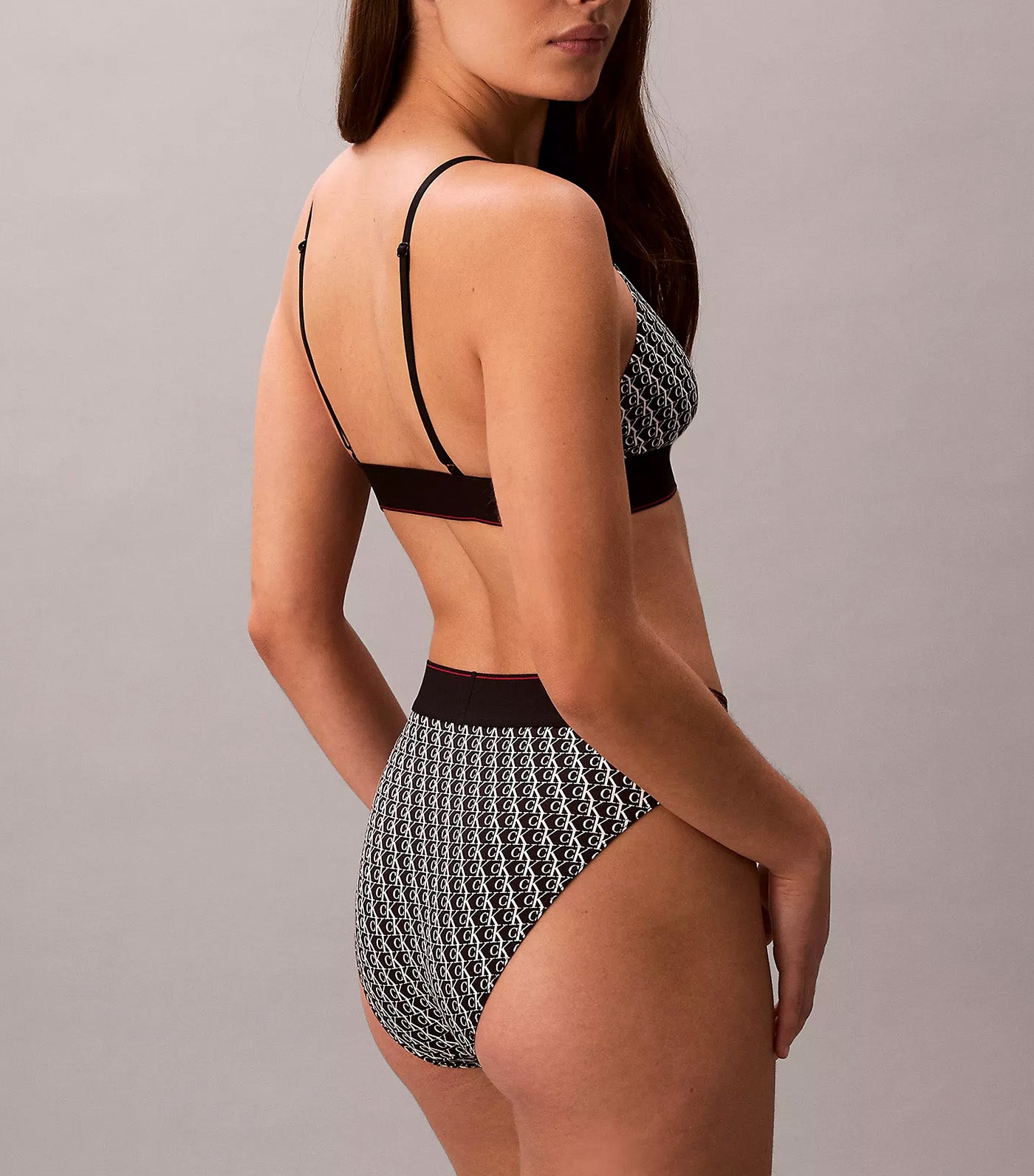 Graphic Monogram Microfiber Stretch High Waist Bikini