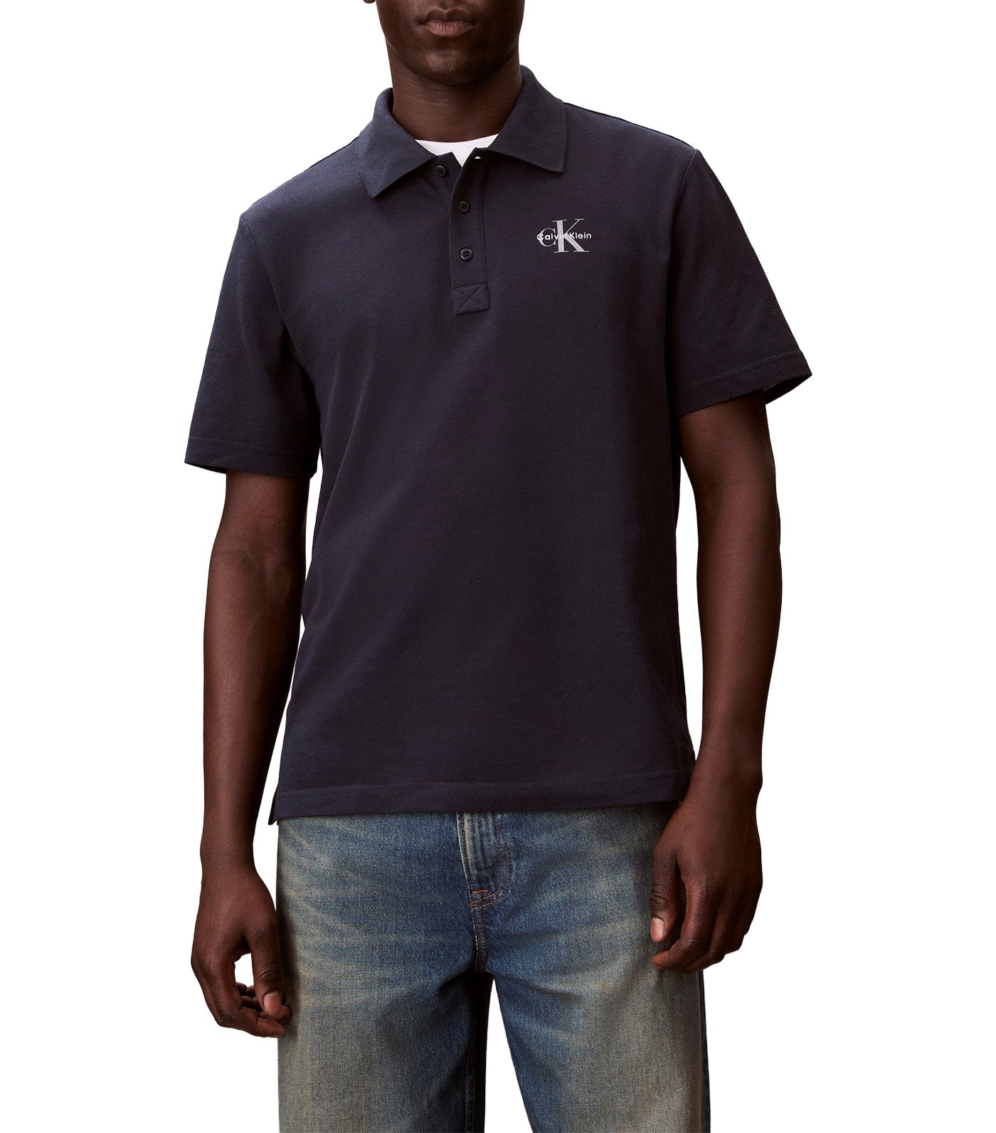 Men's Short Sleeve Casual Pique Polo Dark Sapphire