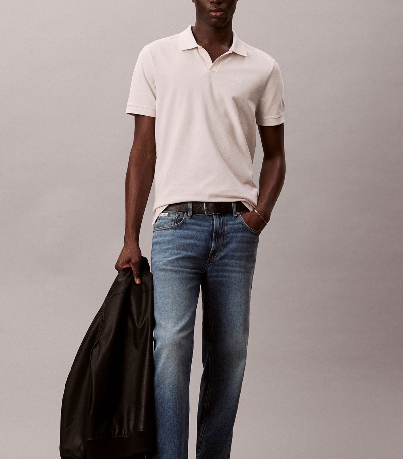 Men's Short Sleeve Casual Pique Polo White Sand