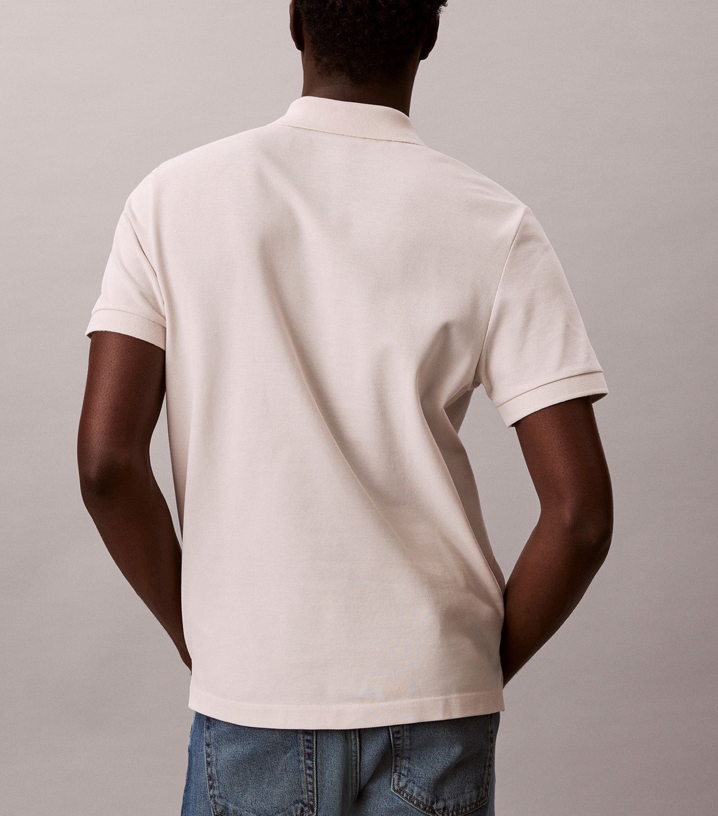 Men's Short Sleeve Casual Pique Polo White Sand
