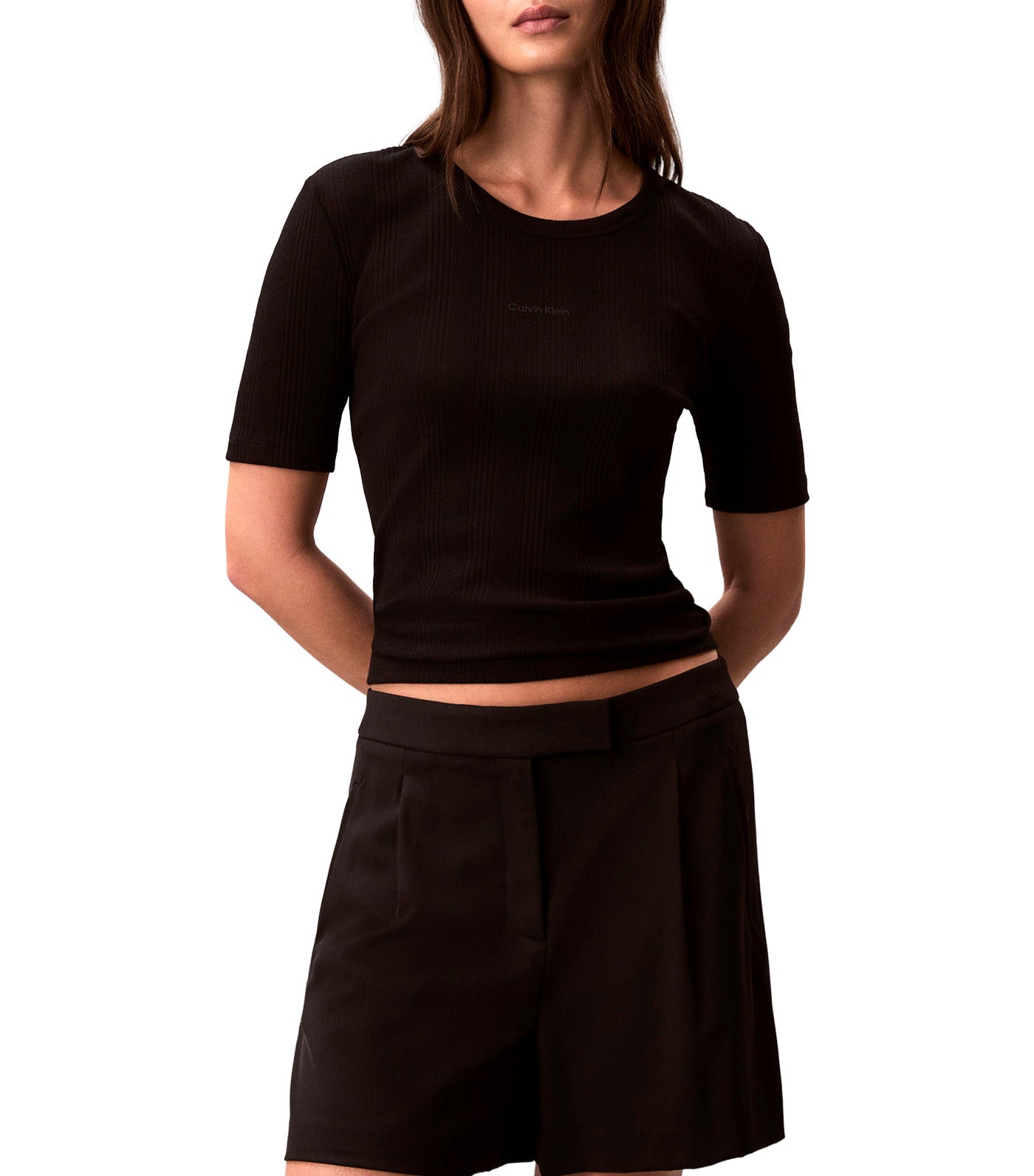 Women's Rib Nano Logo Crewneck Top