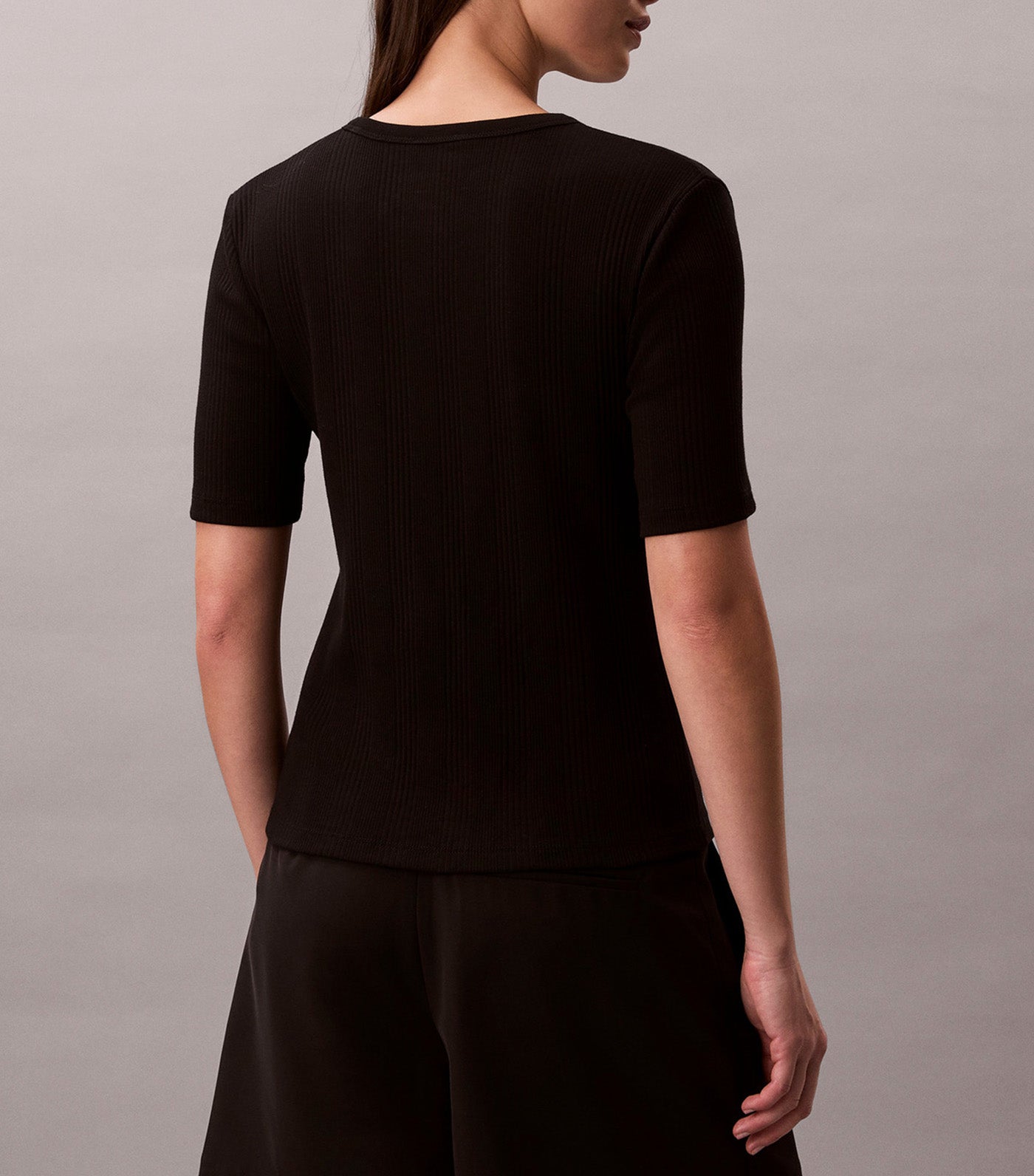Women's Rib Nano Logo Crewneck Top