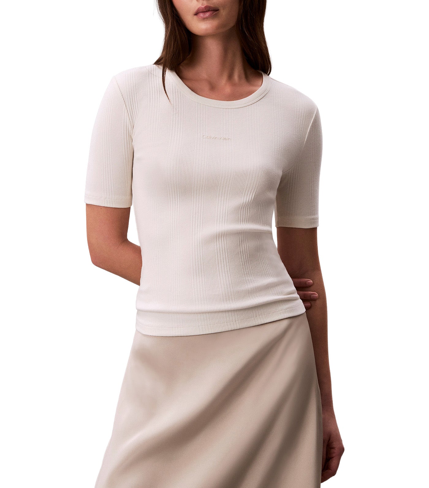 Women's Rib Nano Logo Crewneck Top