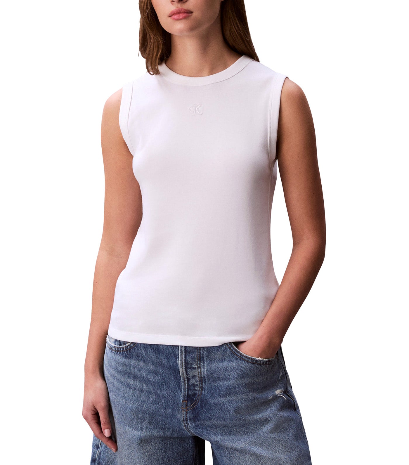 Cotton Rib Tank Bright White