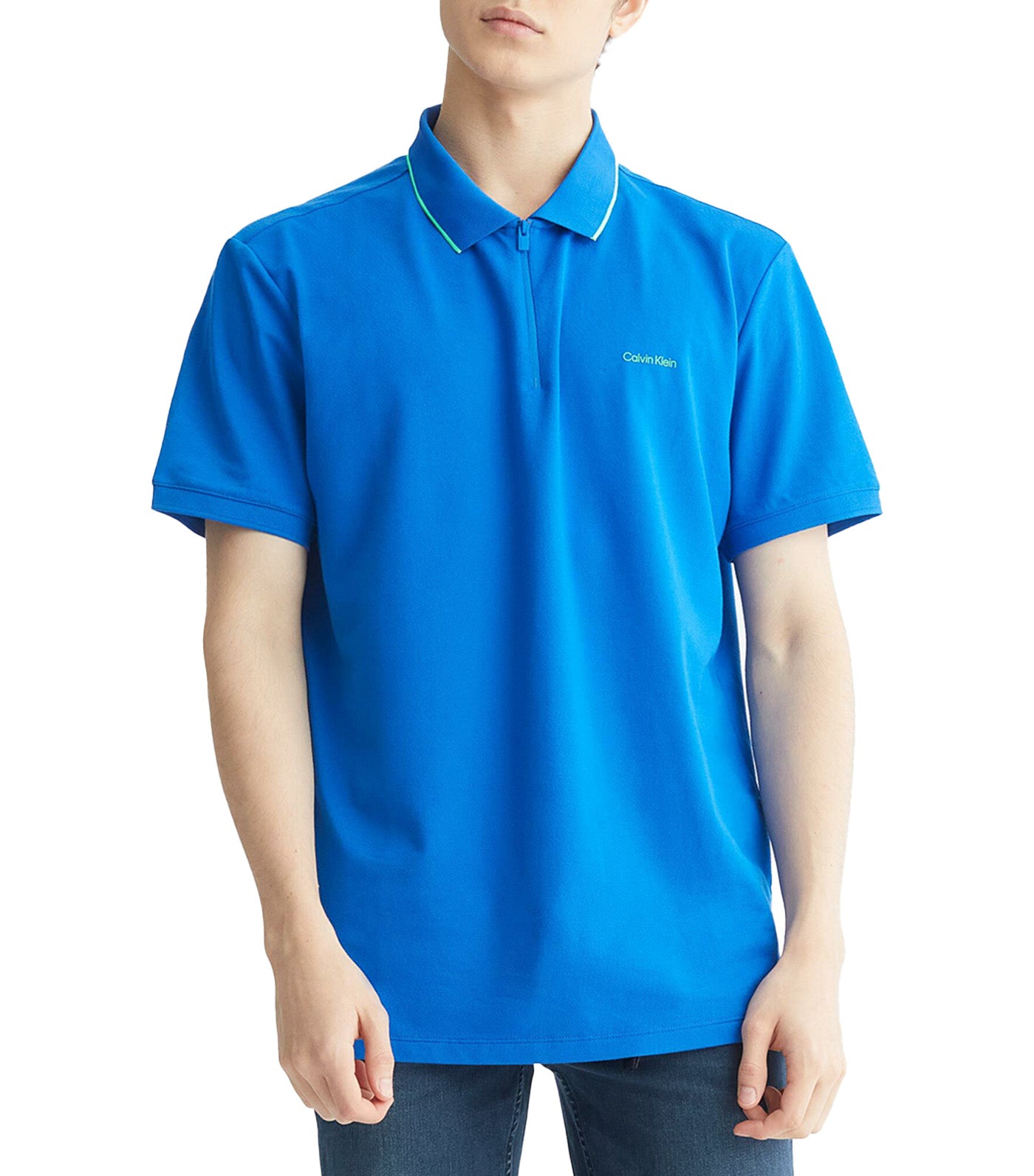 Move Zip Up Polo Blue