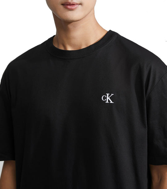 T-Shirt Crewneck Klein Logo Fit Relaxed Calvin Black Archive