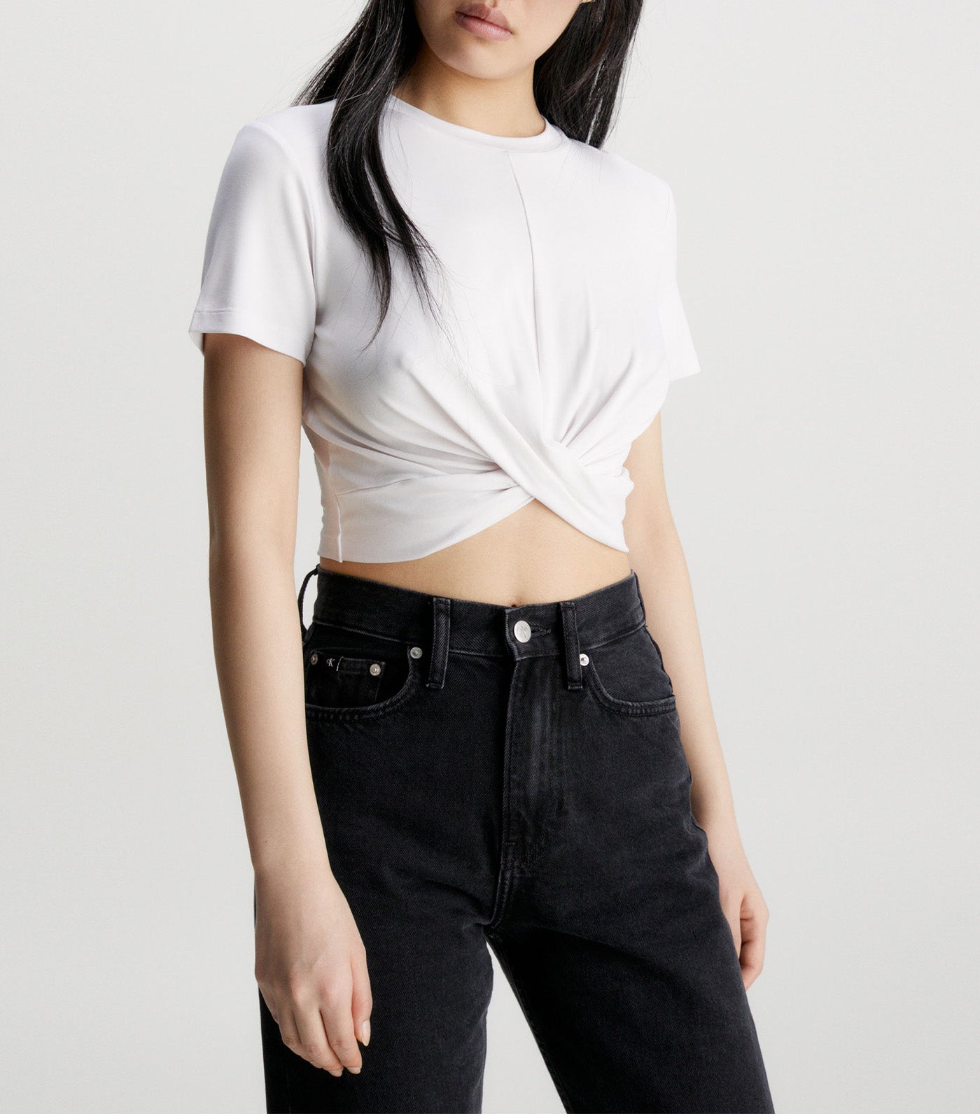 Calvin klein clearance white crop top