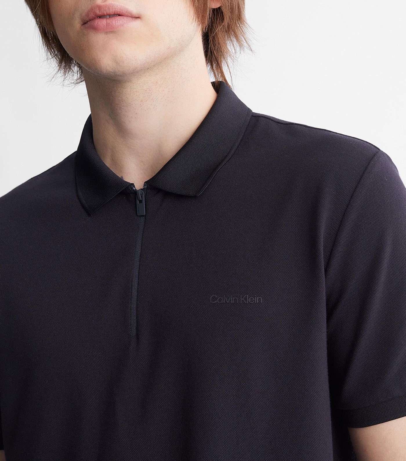 Tech Zip Polo Shirt Black Beauty