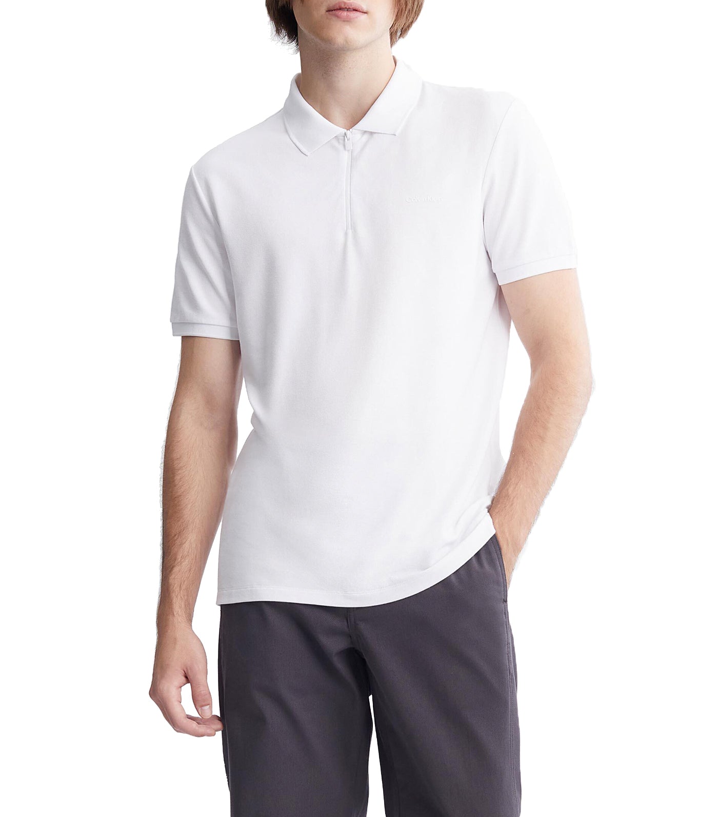 Tech Zip Polo Shirt Brilliant White