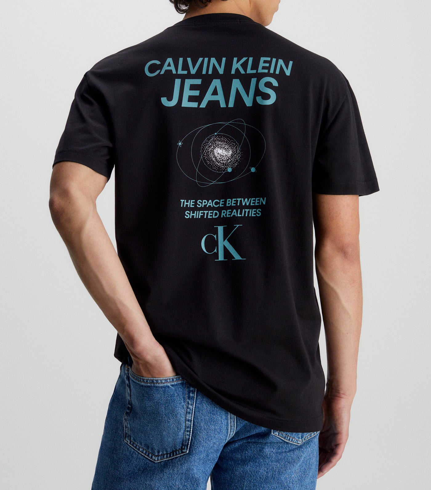 Cotton Back Logo T-Shirt cK Blue on Black
