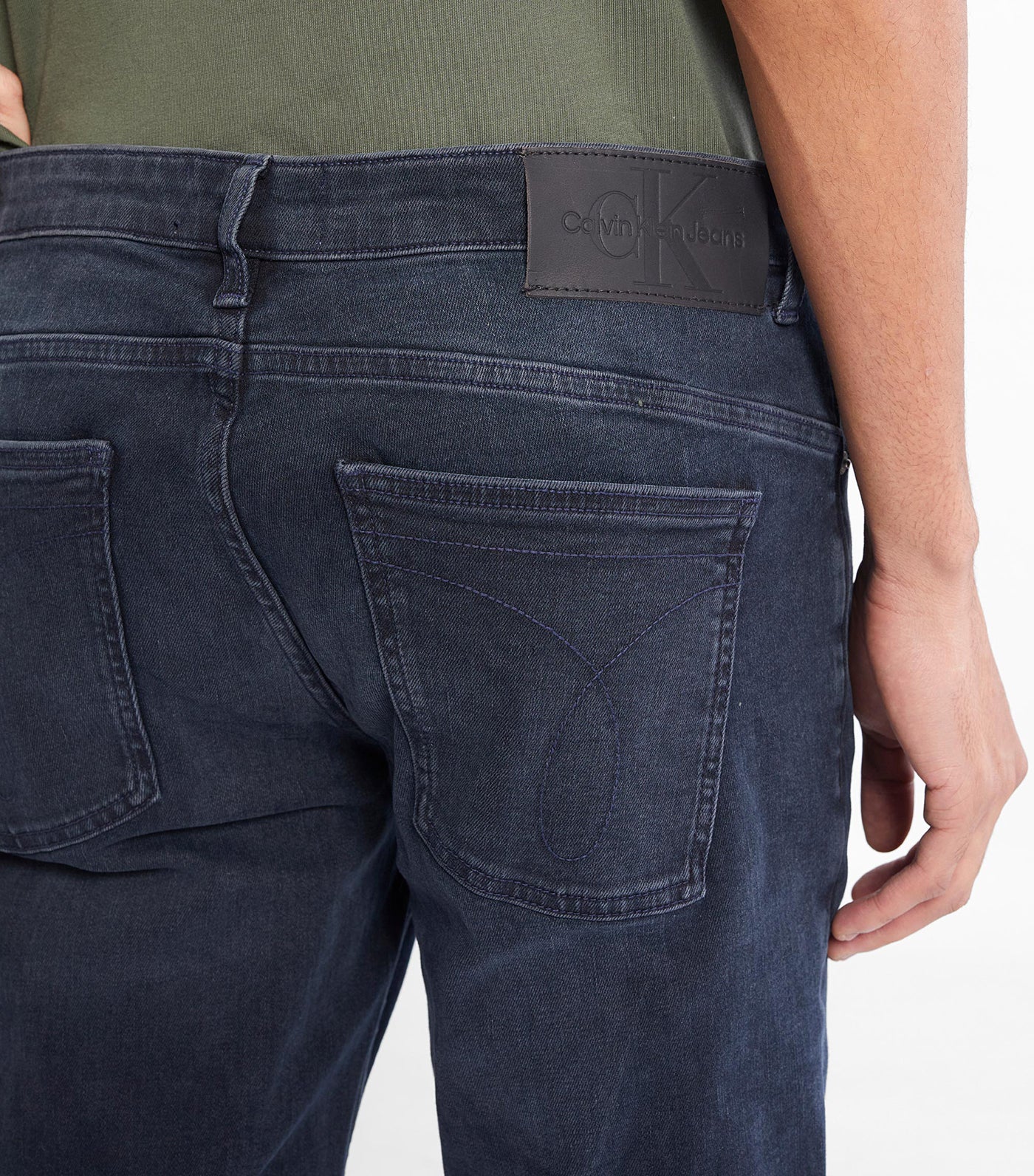 Calvin Klein Italian Denim Body Taper Denim Dark Jeans