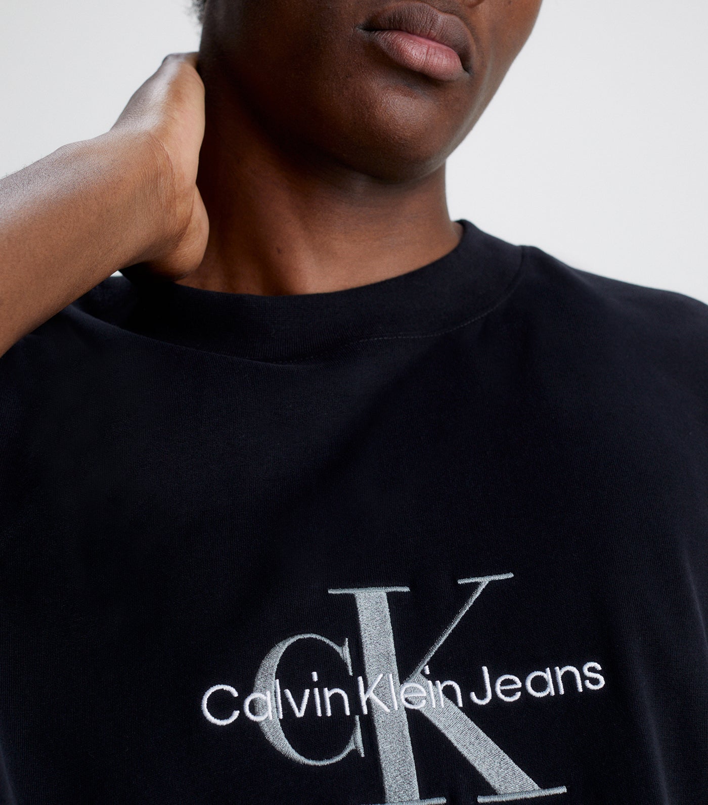 Calvin Klein Men's Monogram CK Jeans Crewneck T-Shirt, Black