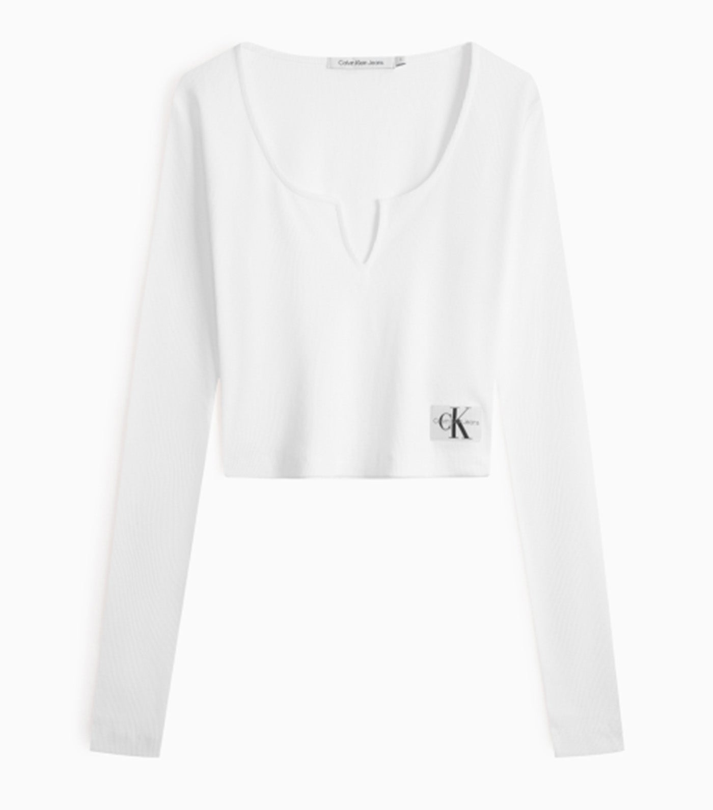Slim Ribbed Long Sleeve Top Bright White