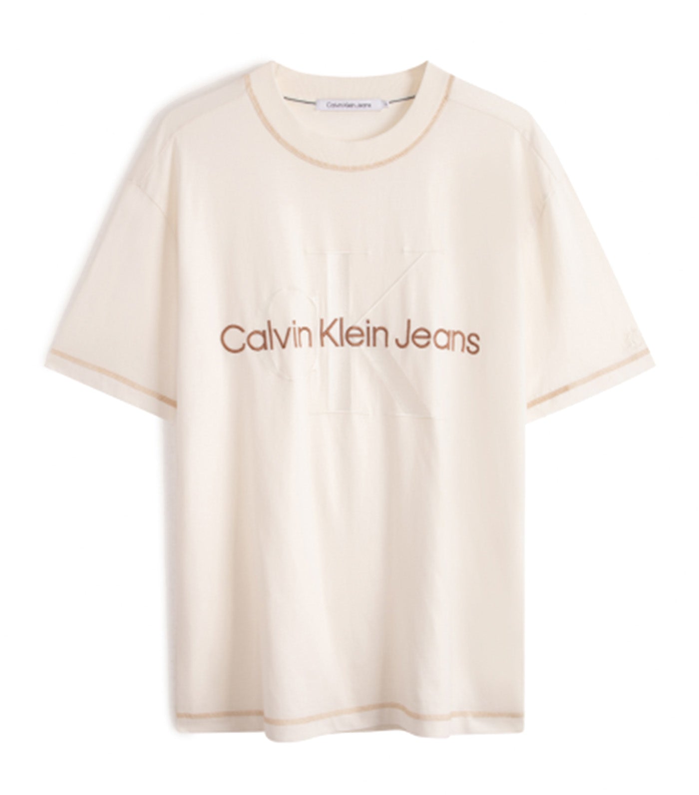 Oversized Monogram Mineral Dye T-Shirt Nude