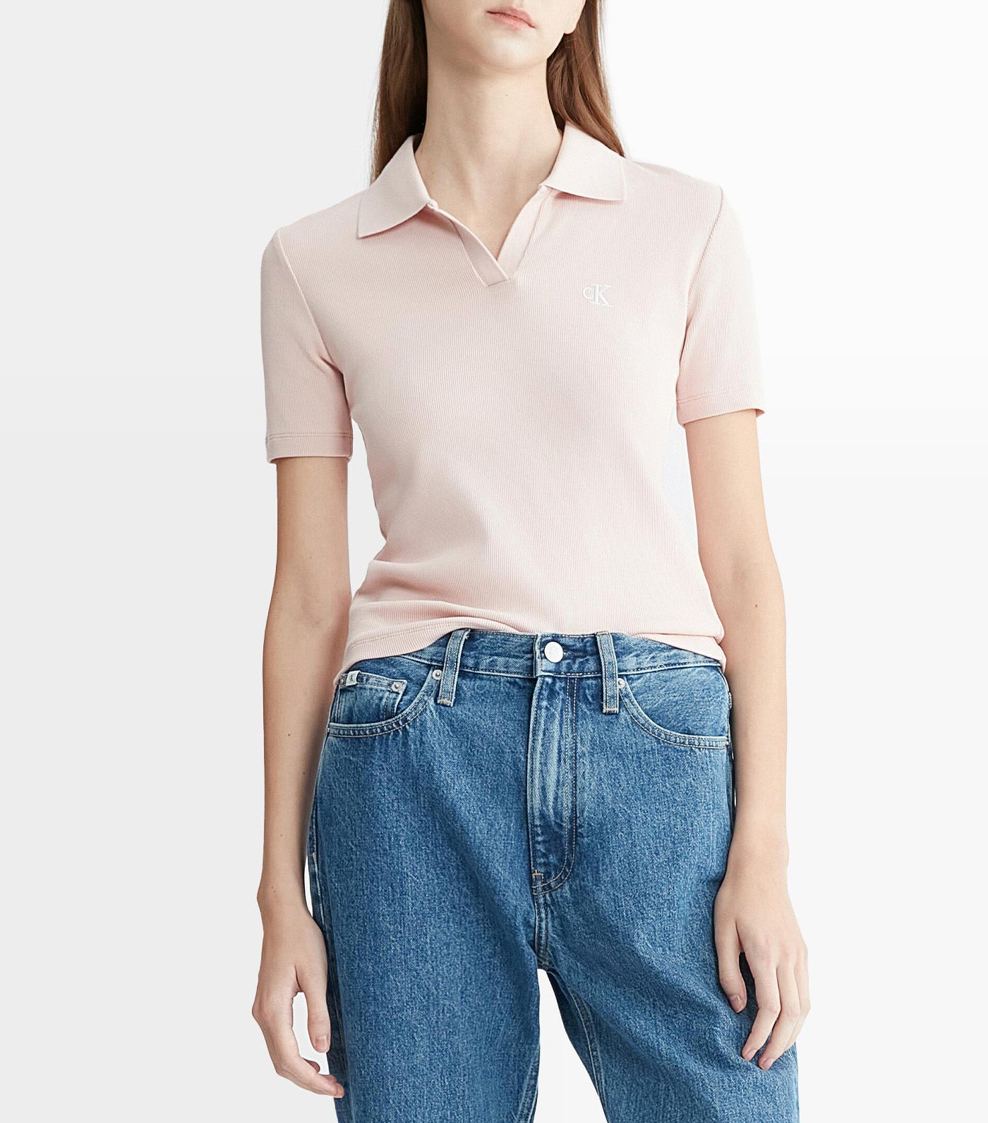 Fast Track Rib Knit Polo Top Sepia Rose