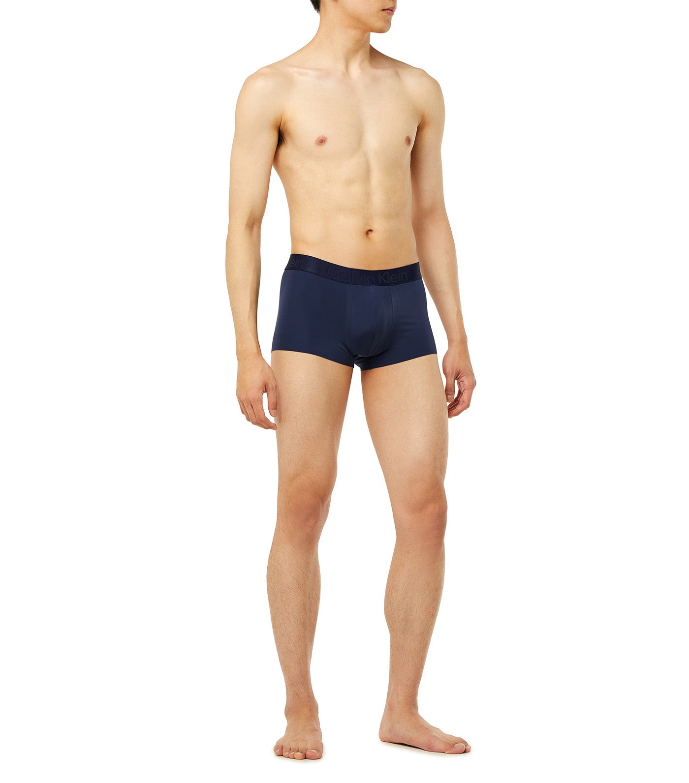 CK Black Low Rise Trunks Blue Shadow