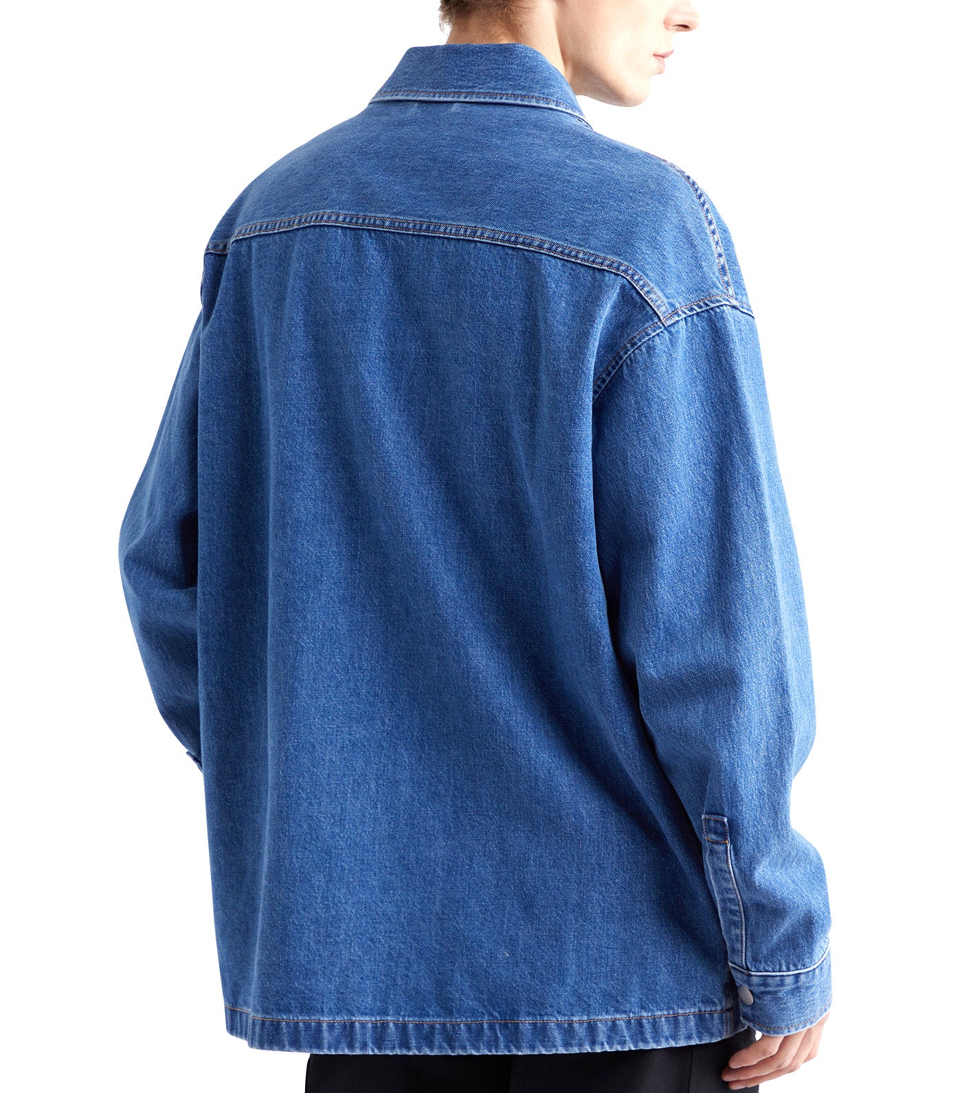 Recycled Cotton Oversized Denim Overshirt Stone Blue