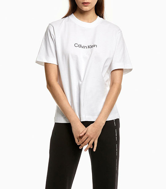 Relaxed Fit Standard Logo Crewneck T-Shirt Brilliant White