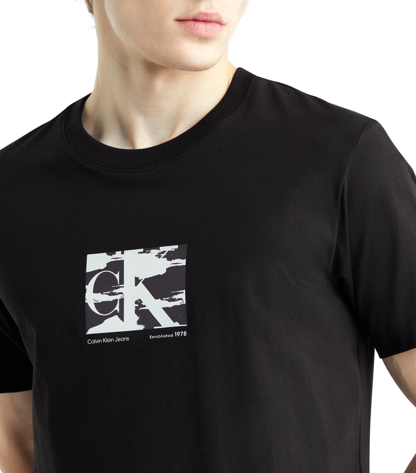 Calvin Klein Small Box Logo Pima Cotton Slim Tee CK Black Rustan s