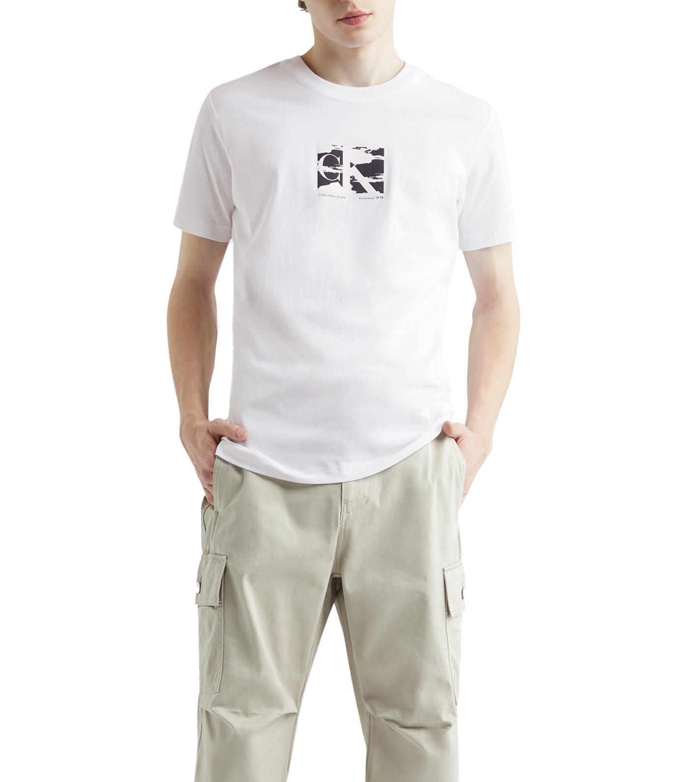 Small Box Logo Pima Cotton Slim Tee Bright White