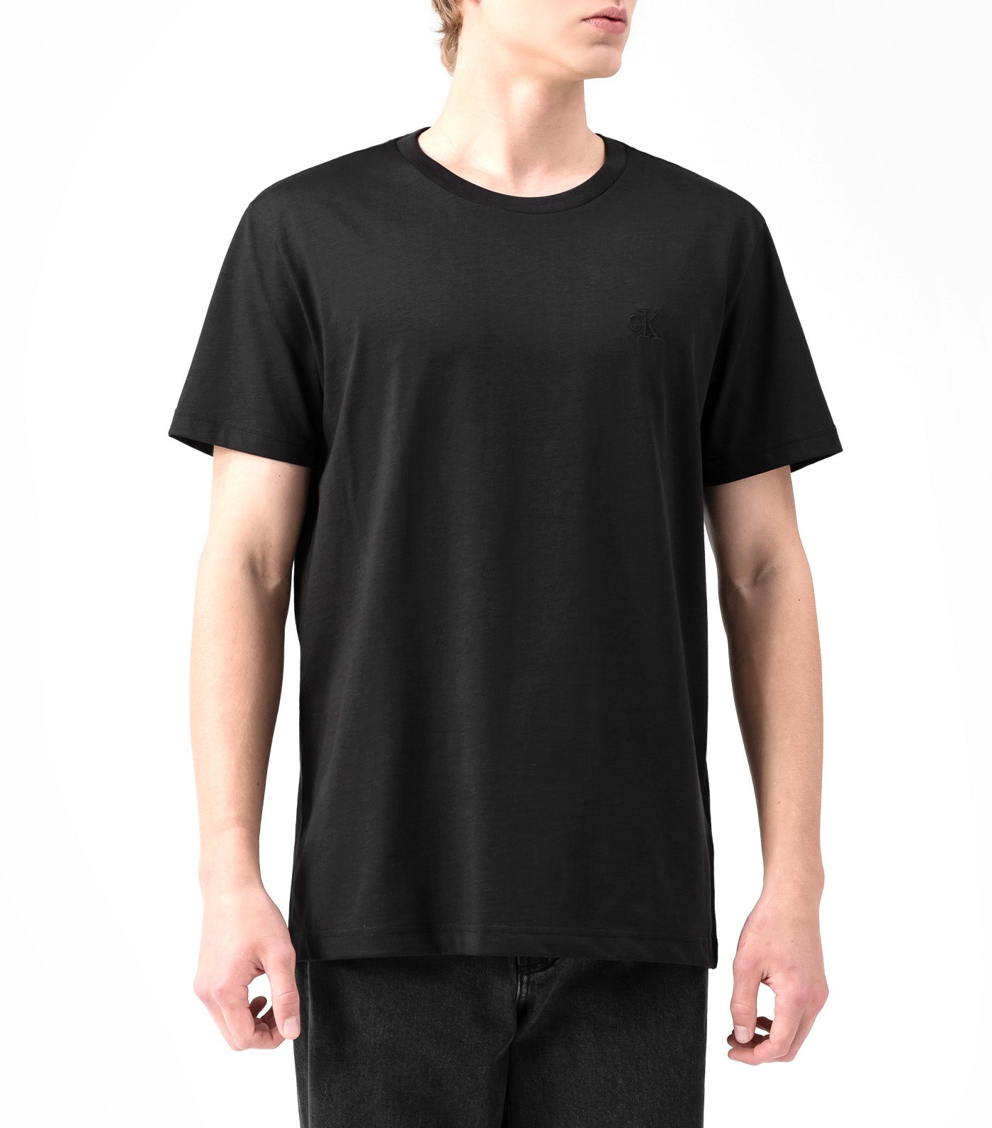 Regular Fit Solid CK Logo T-Shirt Black