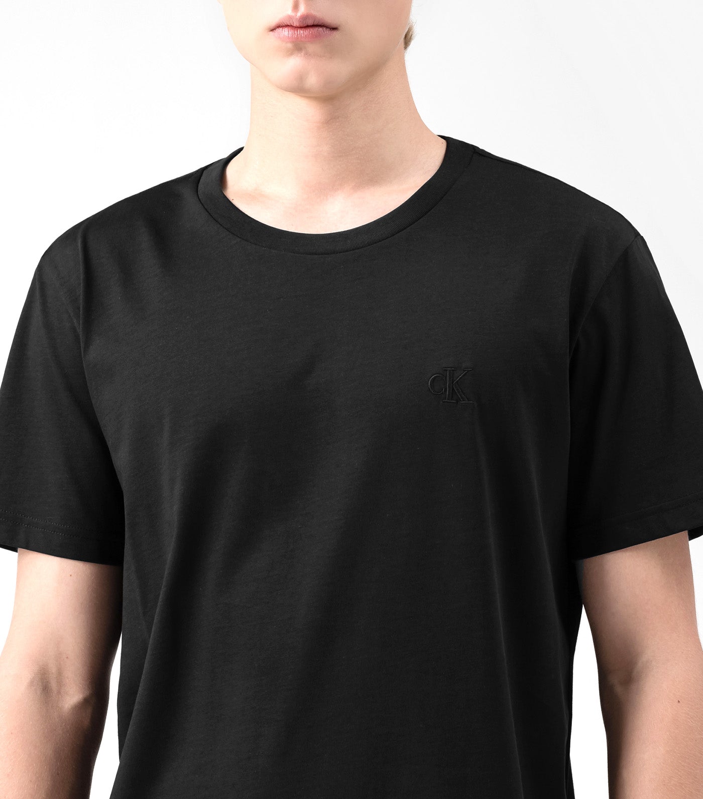 Regular Fit Solid CK Logo T-Shirt Black