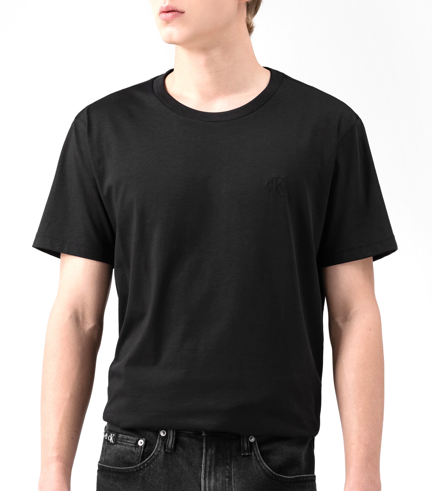 Regular Fit Solid CK Logo T-Shirt Black