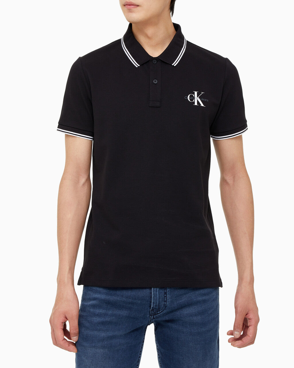 Monologo Slim Tipped Polo Black