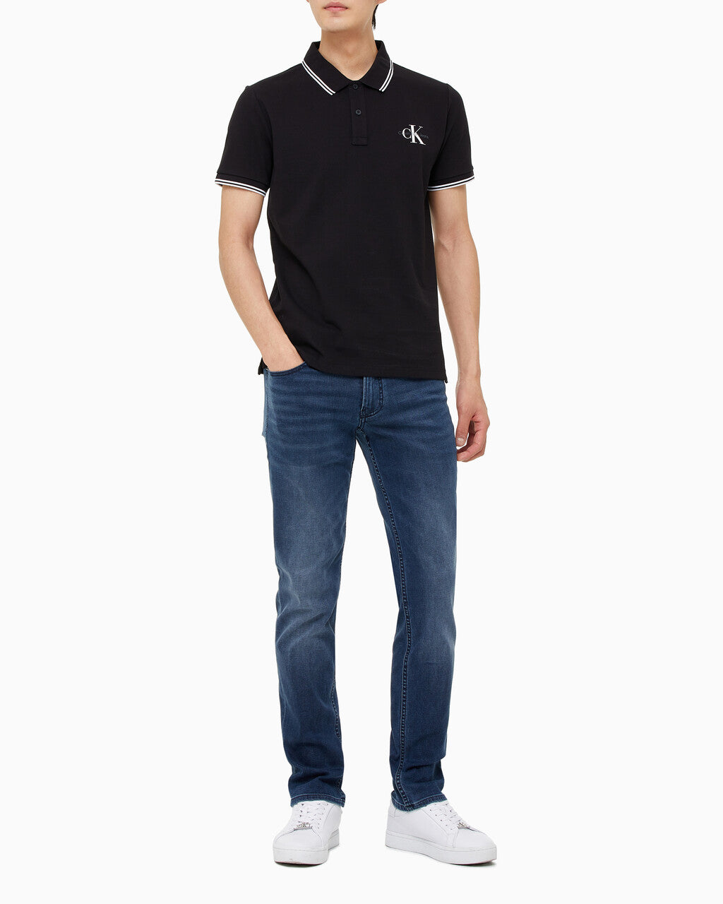 Monologo Slim Tipped Polo Black