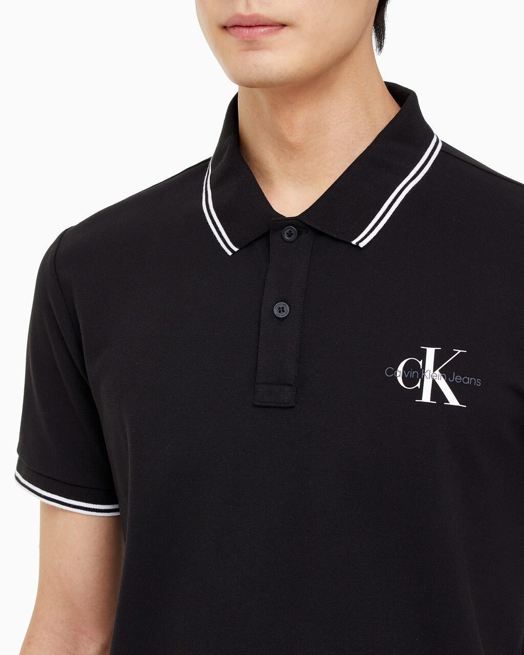 Monologo Slim Tipped Polo Black