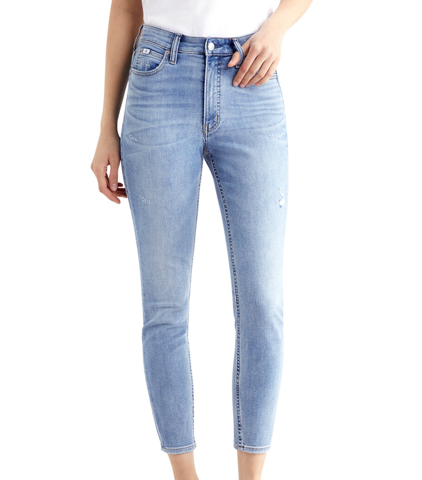 Cooling High Rise Skinny Ankle Jeans Bright Blue