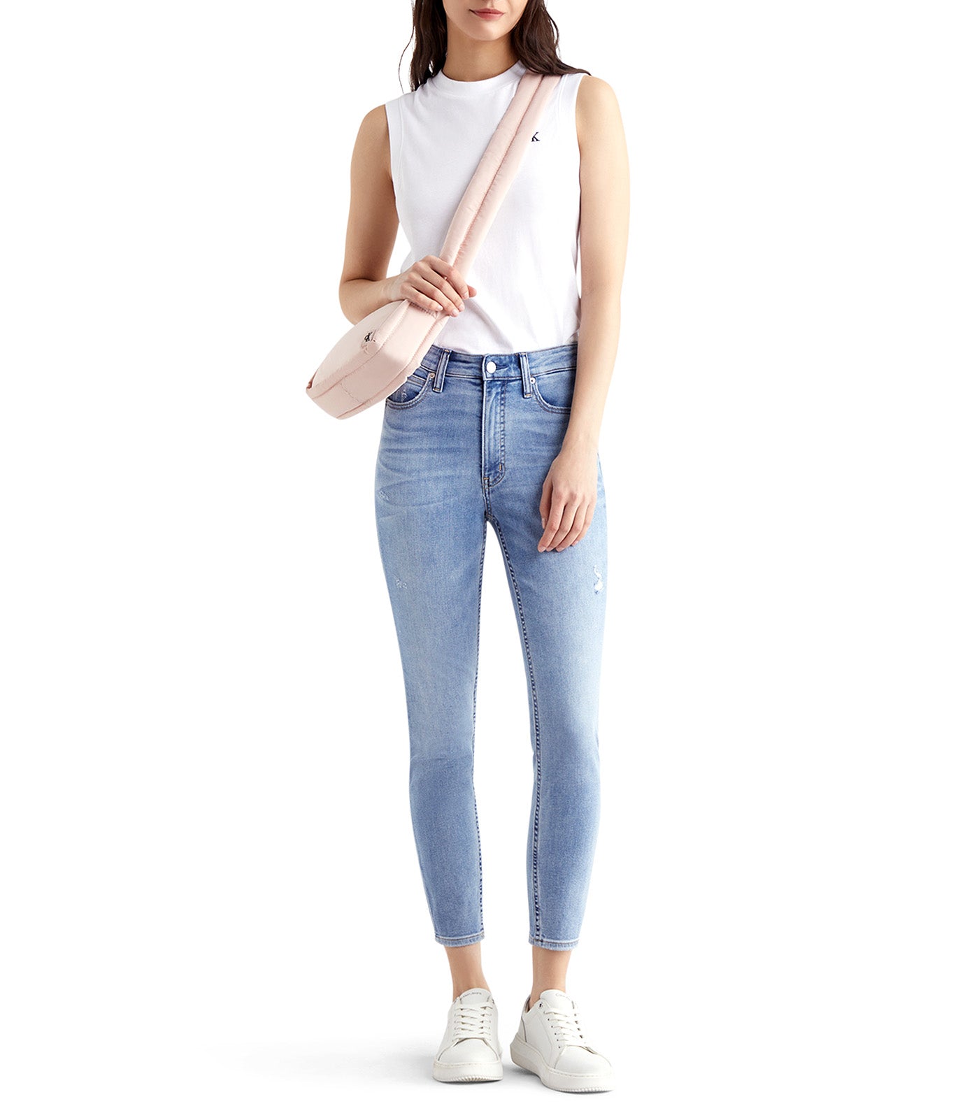 Cooling High Rise Skinny Ankle Jeans Bright Blue