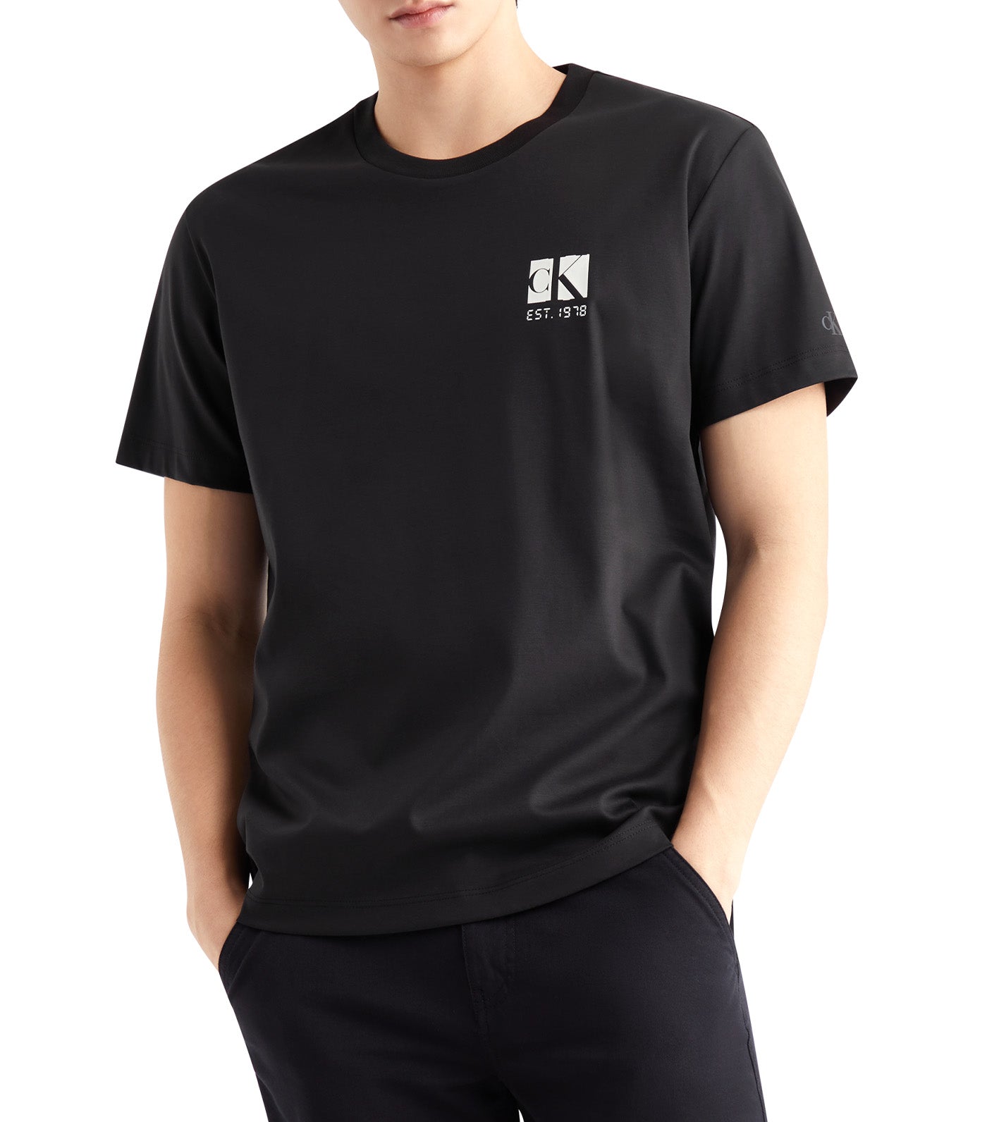 Seasonal Monogram Mercerized Cotton T-Shirt Black