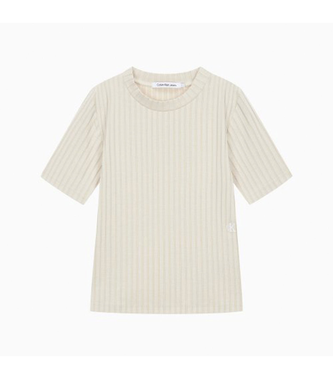 Ribbed Short Sleeve T-Shirt Classic Beige