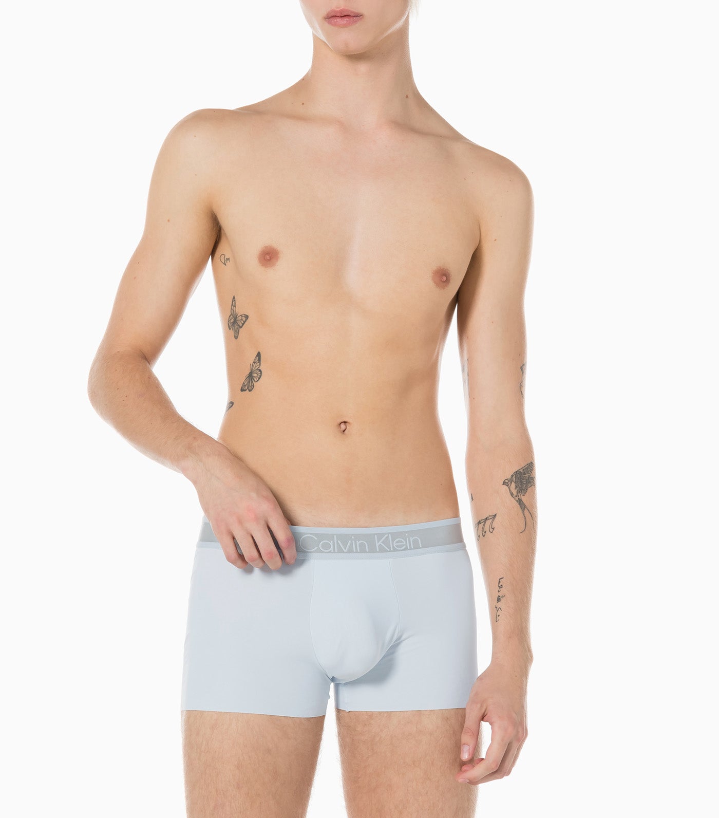 Underwear Low Rise Trunk with Metallic Band Light Blue