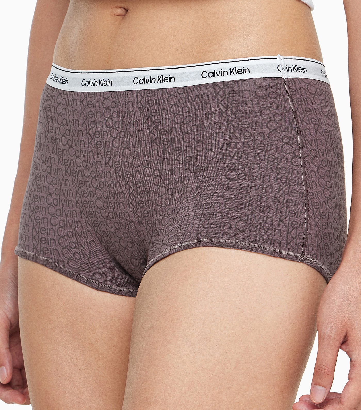 Modern Logo Boyshort Brown