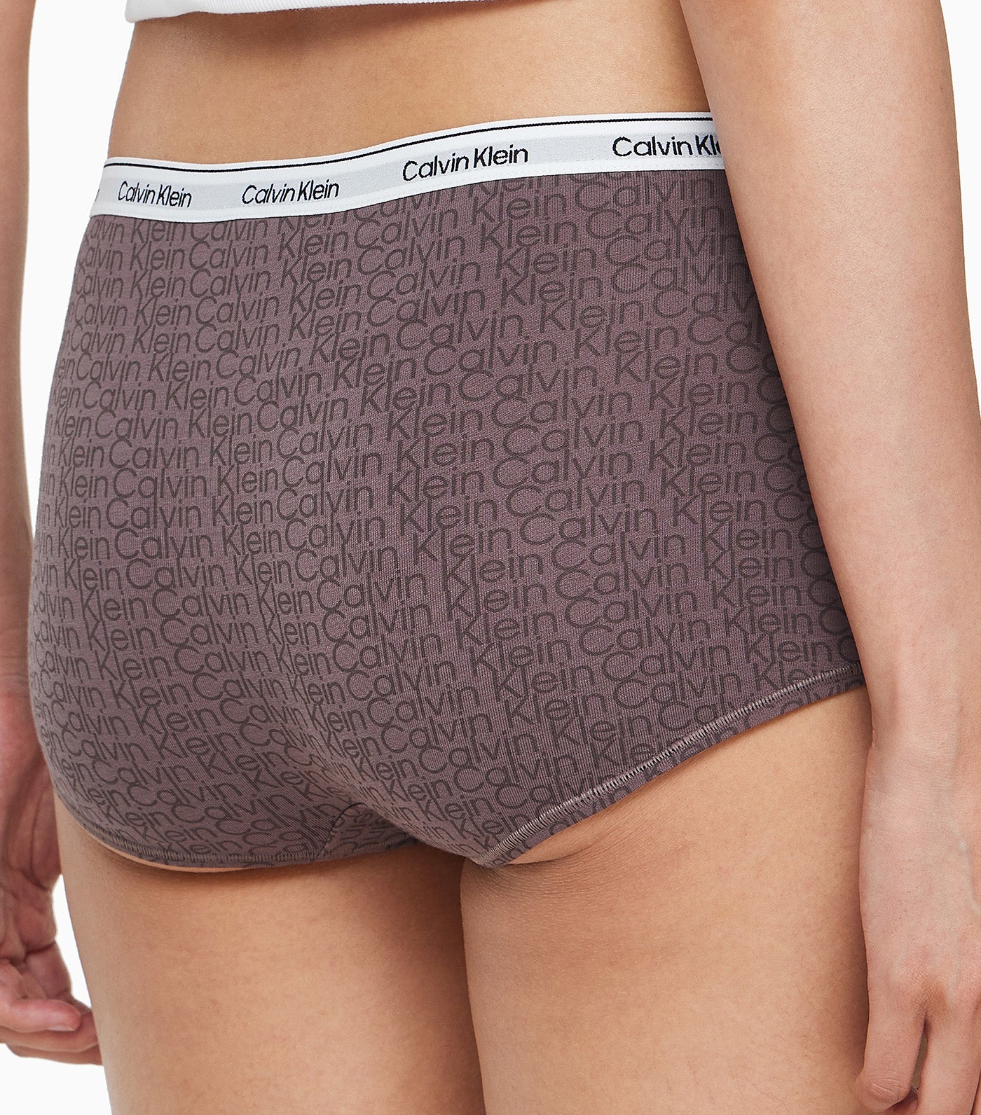 Modern Logo Boyshort Brown