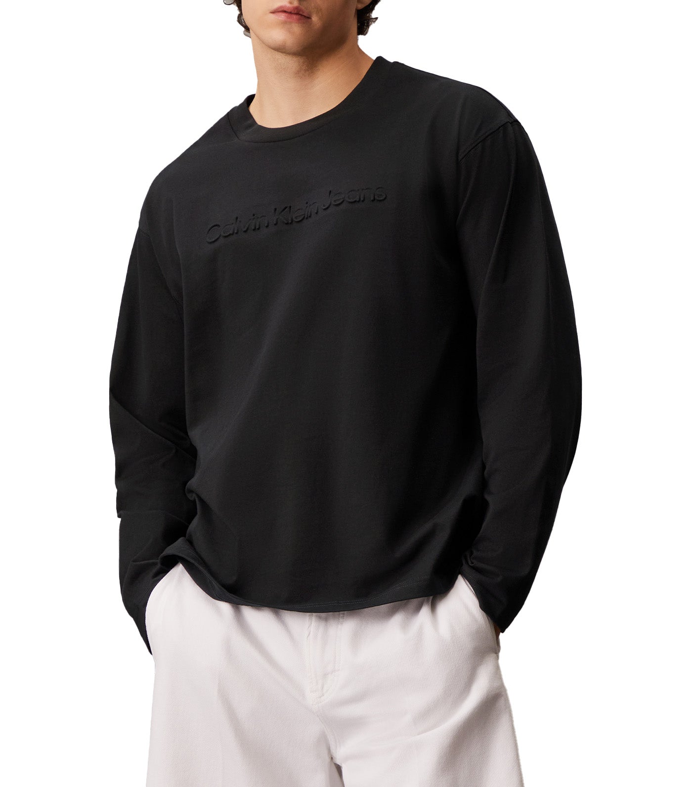 Institutional Logo Long Sleeve Tee Ck Black