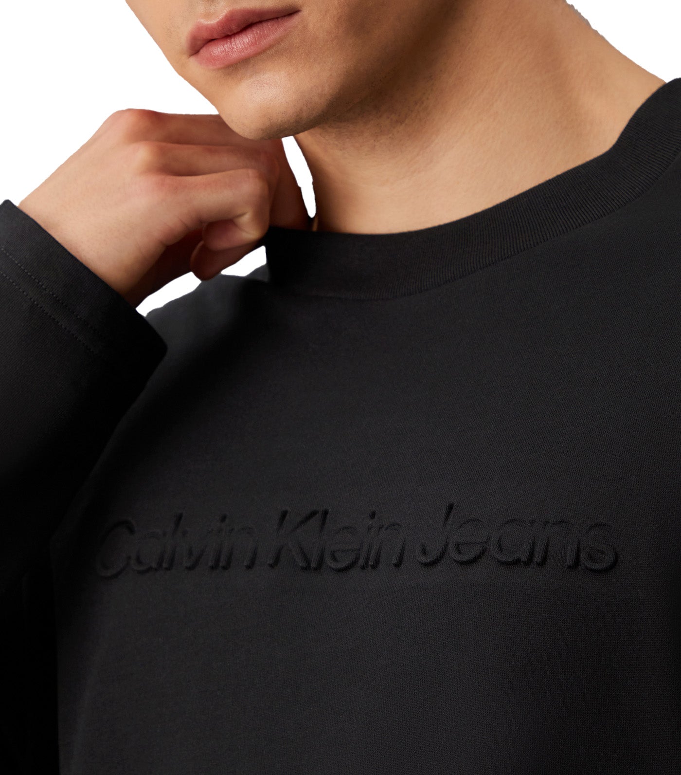 Institutional Logo Long Sleeve Tee Ck Black