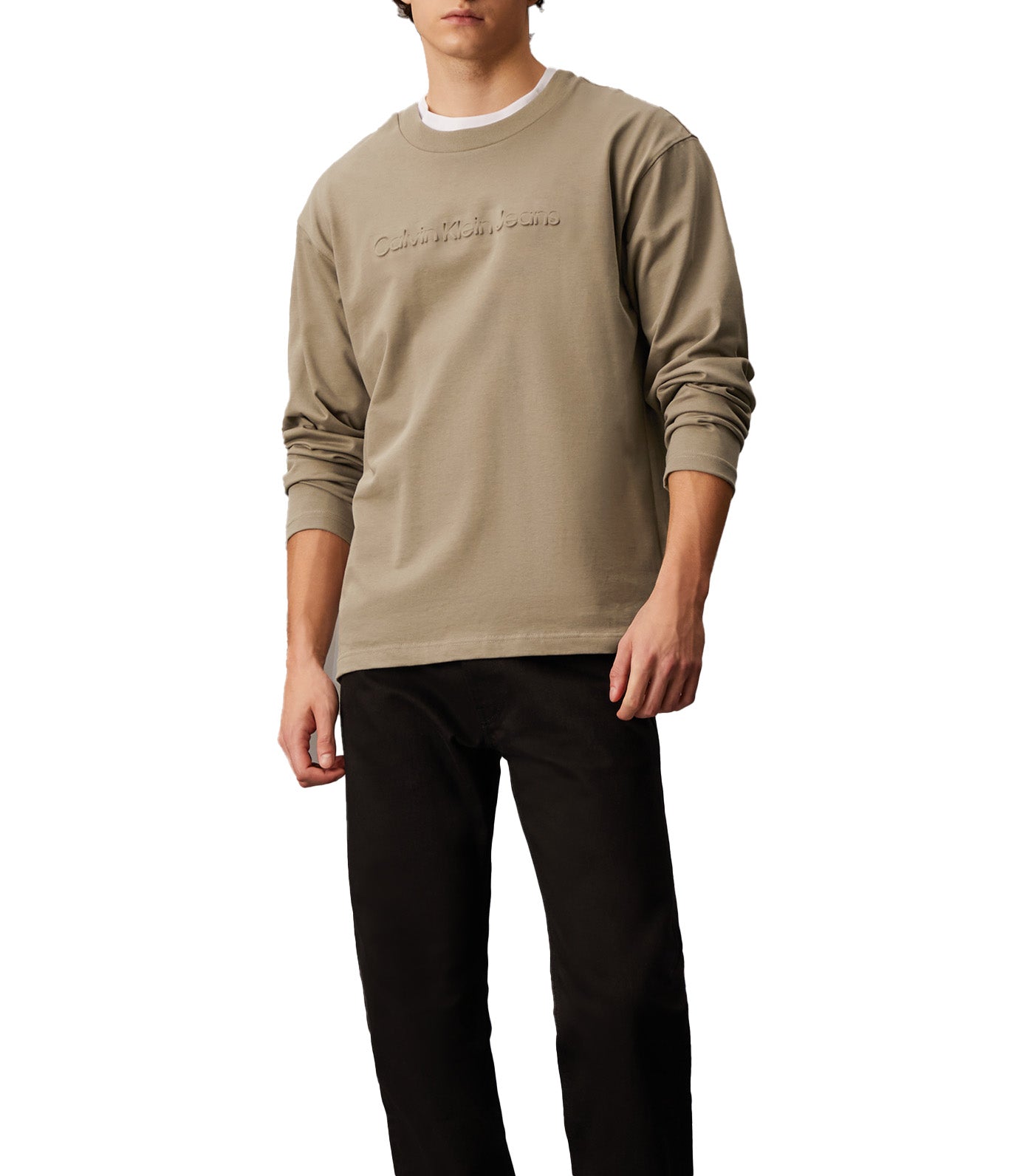 Institutional Logo Long Sleeve Tee Brindle